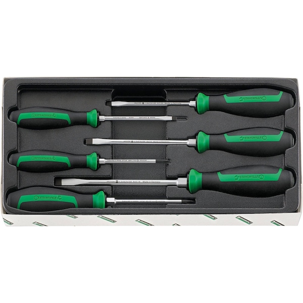 SCREWDRIVER SET DRALL+, 6 PCS IN TRAY